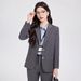 Women's Gray Suit Petite-Fit Formal Attire Ideal For College Students Teacher Qualification Interviews And Workplace Commuting_ecoleips.com