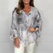 Women's Clothing Summer Floral Gradient Print Chiffon Shirt_ecoleips.com