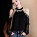 2026 Spring Unique, Beautiful, Super Stylish, High-End, Luxurious, Age-Reducing, Trendy, Fashionable Black Off-Shoulder_ecoleips.com