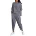 Women's Clothing Irregular Design Long Sleeved Sweater Harem Pants Suit_ecoleips.com