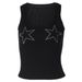 European And American Fashion Rhinestone Versatile For Women, 2025 Winter New Fashion, Stylish Slim-fit Solid Color Tank_ecoleips.com