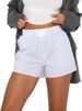 2025s Women Y2k Elastic Waist Shorts Relaxed Feeling Fashion Thin Striped Patchwork Casual Female Pants_ecoleips.com