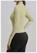 K Solid Color Basic Yoga Suit Jacket, Nude Feeling, Tight Fitting, Breathable Stand Up Collar, Sports And Fitness Top For Women_ecoleips.com