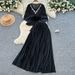 Elegant Red Two Piece Suit For Women Sophisticated Pleated Skirt Cape Waist Cinching Design Perfect For Autumn_ecoleips.com