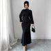 European And American Cross-border Women's Clothing 2026 Elegant Stand-up Collar Mesh Rhinestone Long-sleeve_ecoleips.com