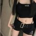 2025s Niche Black Low Waist Hip-lifting Slimming Hot Girl Ultra Shorts Women Autumn New Slim Rivet Petite Jeans_ecoleips.com