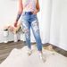 2025 New European And American Light-Colored Long Ripped Jeans Women, Street Style Mid-Waist Slim-Fit Trousers For Women_ecoleips.com