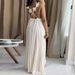 Bohemian Ruffle Maxi Dress – Flowy Polyester Beach Cover-Up With Adjustable Straps (S-2xl, Soft Peach)_ecoleips.com
