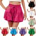 2026 Cross-Border Women's Summer Fashion Ruffle Solid Color Drawstring Skirt Shorts_ecoleips.com