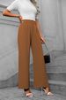 K Women's Temperament Commuting High Waisted Pants, Loose Straight Leg Long Pants, Wide Leg Pants_ecoleips.com