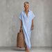 Women's Loose Fit Batwing Sleeve Polo Neck Maxi Dress – Casual Minimalist Spring Summer Gown 2026_ecoleips.com