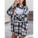 This Classic And Retro Black And White Checkered Long-Sleeved Shirt For Autumn And Winter Is Fashionable, Elegant And Ve_ecoleips.com