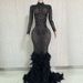 Women’s Clothing Evening Gown Dress Elegant Feather Trim Dress_ecoleips.com