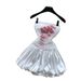 Women's Sweet Floral Print Strapless Dress Style High Waist Slimming Puffy Tulip Skirt White Summer Elegant_ecoleips.com