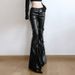 Aria Basics Dark-style Buckle Waist Hollow-out PU Casual For Women, 2025 Autumn European And American Low-waist Straight-leg Leather_ecoleips.com