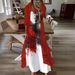 Summer Long-Sleeved Loose-Fitting Floral Totem Two-Piece Dress Set_ecoleips.com