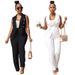 Women's OL Office Two Piece Suit AL032 European American Style Vest Jacket Trousers Commuting Summer Clothing Set_ecoleips.com