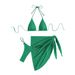Aria Basics European American Ins Style Drawstring Strap Swimsuit Apron Mesh Three-piece Set For Women, Sexy And Slimming Bikini_ecoleips.com