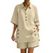 Casual Cotton Short-Sleeve Shirt & Pants Set – Breathable & Versatile (S-3XL, Multi-Color Options)_ecoleips.com