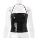 Cross-Border 2025 Autumn New Women's Sexy Pure Desire High-End Sequin Halter Neck Short Inner Vest_ecoleips.com