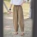 Suitable For All Seasons High-End Pure Linen Curved Knife For Women, Summer Thin Plus Size High Slimming Loose Advanced Elastic Waist Casual Long_ecoleips.com