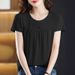 The Korean-Style, Stylish, Age-Reducing Round-Necked Short-Sleeved Top Is Perfect For Summer Outfits A Great Choice Fo_ecoleips.com