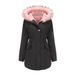 European-Sized Winter Parka Coat – Heavyweight Cotton-Polyester Blend (1XL-5XL, Black/Dark Pink/Gray-Pink)_ecoleips.com