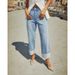Stretch Straight Leg Jeans For Women - High Waist Vintage Roll-Up Denim Pants With Comfortable Fit Women's Clothing_ecoleips.com