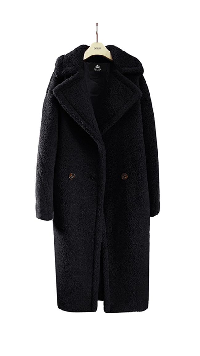 Women's Clothing Fashion Fur Long Coat Warm Thick Lamb Fur Coat Coral Velvet_ecoleips.com