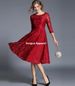 Aria Basics Aria Basics Cross-Border Spring Autumn European And American Plus Size Women's Clothing Three-Quarter Sleeve Slim Fit Mid-Length_ecoleips.com