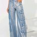 Women's Clothing Style Women's Fashion Stretch Denim Overalls With Multi Pockets Silver Processed Hot Item_ecoleips.com