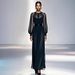 New European And American Women's Fashion Long Dress, French-style Elegant Black Waist-cinching Two-piece Mesh Dress_ecoleips.com