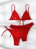 Mingyi's New Popular Multi-color Solid Color Three-piece Swimsuit Set, European And American Fashion Bikini Swimwear For_ecoleips.com
