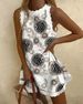 2023 New Women's Casual Printing Sleeveless Ruffle Lace Dress_ecoleips.com