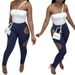 Slim Fit Pencil Pants New Style Personalized Hollow Out Beltless Skinny Jeans Solid Color Spring Summer_ecoleips.com