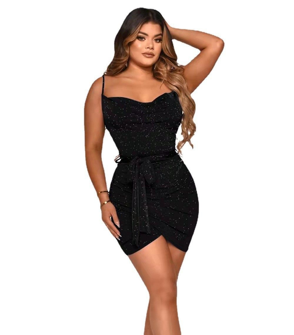 Women's Trendy Night Out Dress Sleek Spaghetti Strap Sleeveless Design Ultra‑Slim Bodycon Fit Elegant Sexy Evening Club Wear_ecoleips.com
