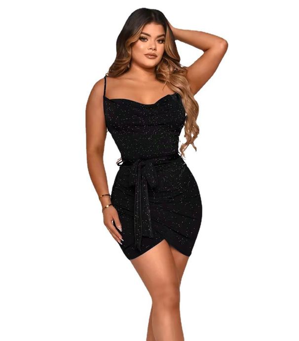 Women's Trendy Night Out Dress Sleek Spaghetti Strap Sleeveless Design Ultra‑Slim Bodycon Fit Elegant Sexy Evening Club Wear_ecoleips.com