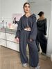 Women's 2-Piece Casual Set – Zip-Up Hoodie & Drawstring Joggers, Streetwear Loungewear, Breathable Cotton Blend, S-XL_ecoleips.com