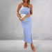 Spring/Summer Strapless Long Dress for Women Solid Color Sexy Hot Girl Bodycon Slim Fit European And American Ins Style 2025_ecoleips.com