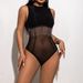 Summer New Spice Girl Mesh Splicing Onesie Diamond Chain Fringed Sleeveless Tight Inner Vest_ecoleips.com