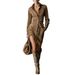 Autumn Suede Fashion Long Sleeves With Lapels Single-Breasted Short Skirt Shirt Dress With Belt_ecoleips.com
