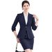 Women's Professional Gray Suit Single Button Blazer Skirt Set Elegant Casual Workwear For Job Interview Spring Season_ecoleips.com