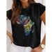 European And American Women's Clothing, Simple Harajuku Style, Mainland Map Print Clothing For Women_ecoleips.com