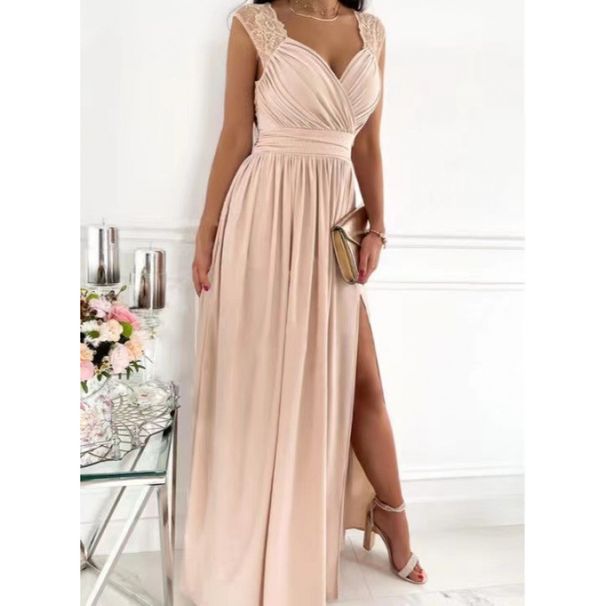 Women's Sleeveless Lace Hem Slit Dress European American Style Independent Website Bestseller 2025 Wish_ecoleips.com