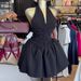 Elegant V-Neck Halter Dress With Bow Back – High Waist Summer Mini Dress For Women_ecoleips.com