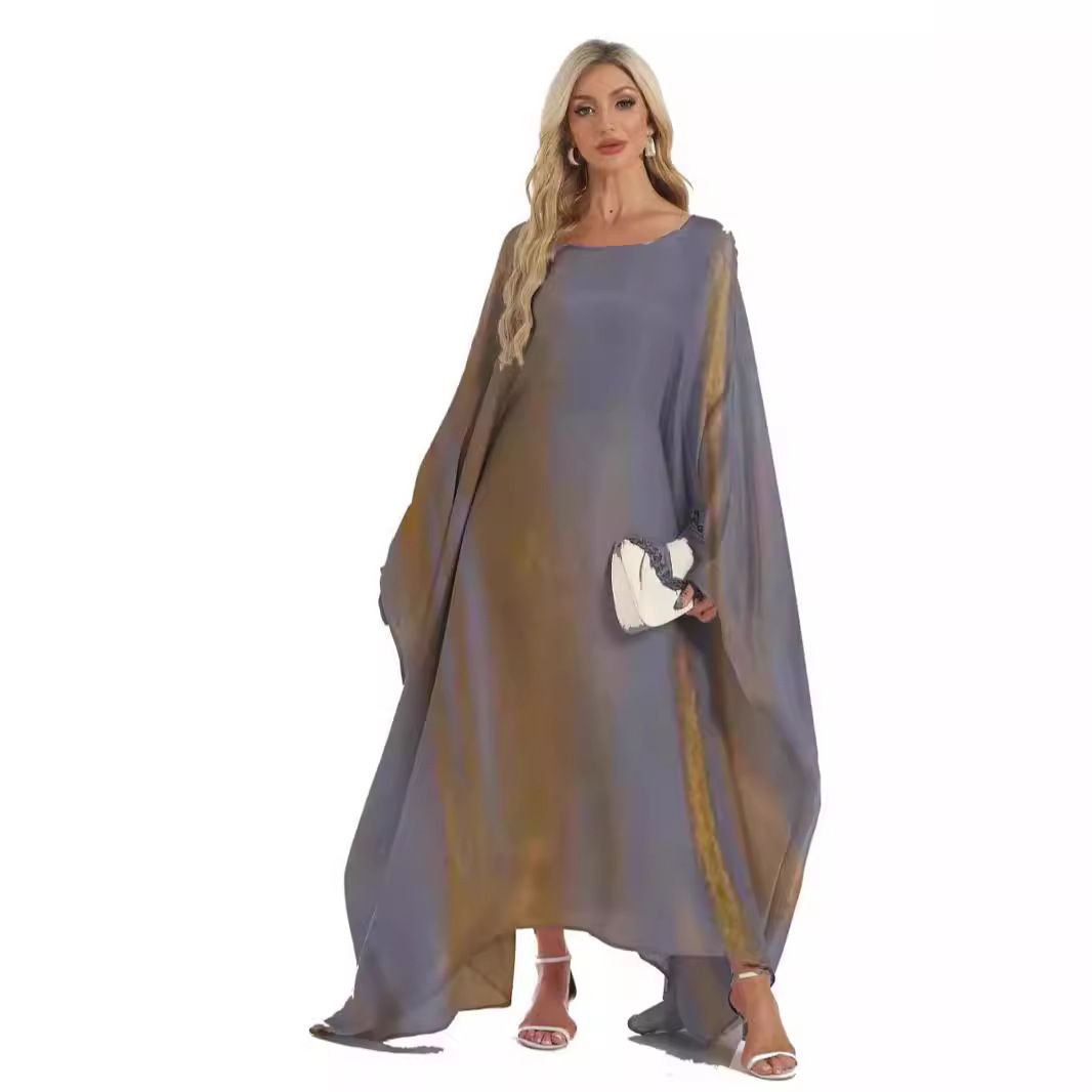 Women's Loose plus Size Middle Eastern Arab Robe Dress Luxurious Elegant Vacation Wear European American Style Polyester_ecoleips.com