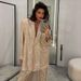 Cross Border European And American Fashion Casual Women's Clothing Sequined Suit Jacket Trousers Suit Temperament Elegant Sequined Top Pants_ecoleips.com