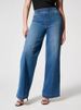 K Fashion Women's Wide Leg Mid Waist High Elastic Waisted Jeans_ecoleips.com