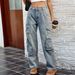 Women's Clothing Spring And Summer Washed Semi Elastic Loose Denim_ecoleips.com