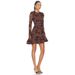 Women's Sexy Embroidered Lace Bodycon Dress American Fashion Design Flared Long Sleeved Short Dress_ecoleips.com